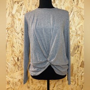 Babaton Heather Gray Twist Long Sleeve Top